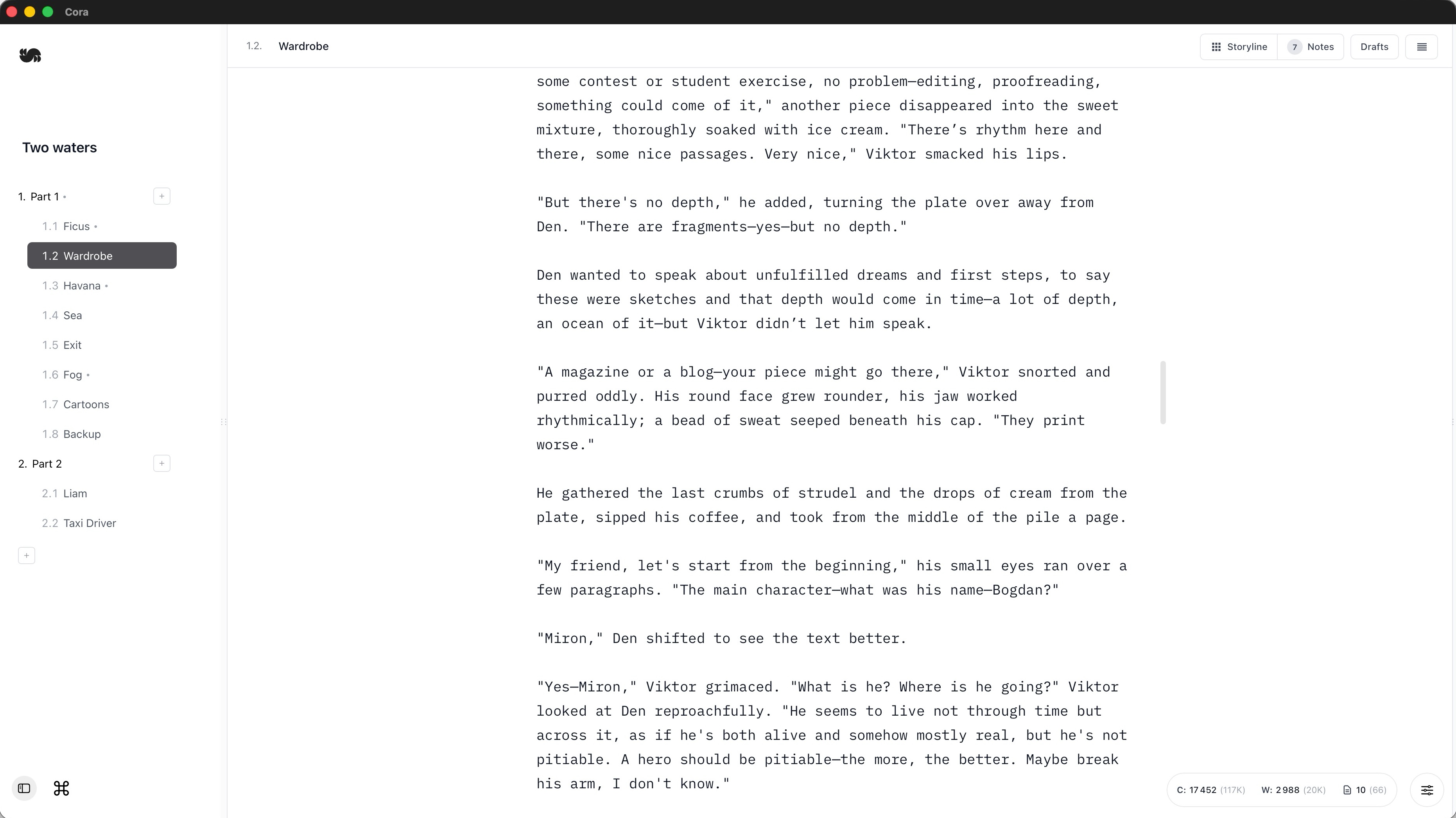 Editor for novel writing